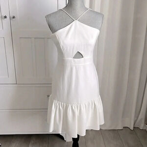 AIDAN NWOT White Ruffle Cutout Dress, Size 8